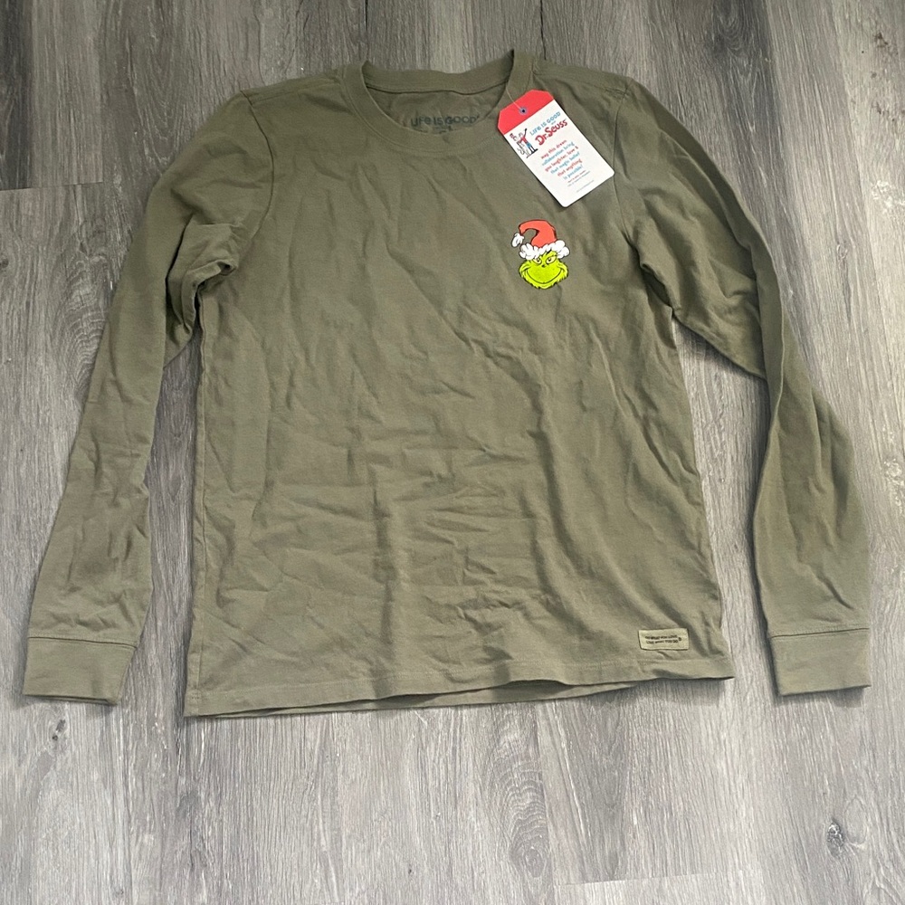Life Is Good Men's Olive Long Sleeve Tee